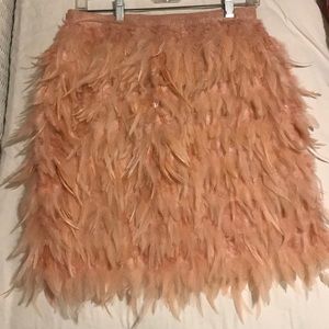 DKNY feathered silk skirt